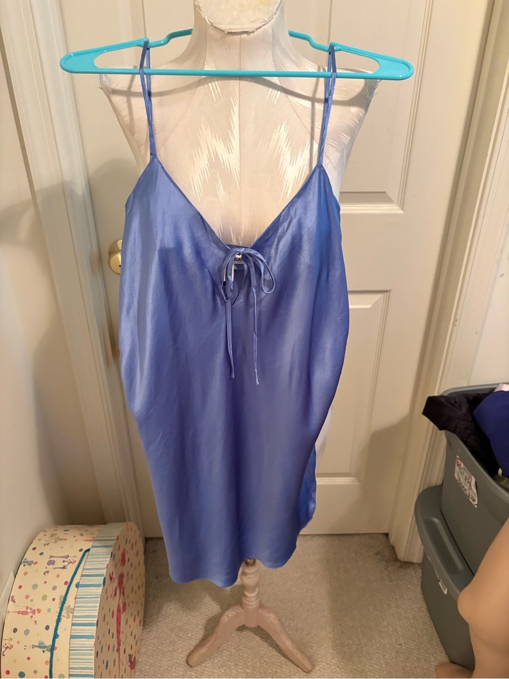 Victoria's Secret Blue Satin Silk with Front Tie new size M